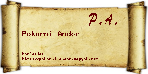Pokorni Andor névjegykártya